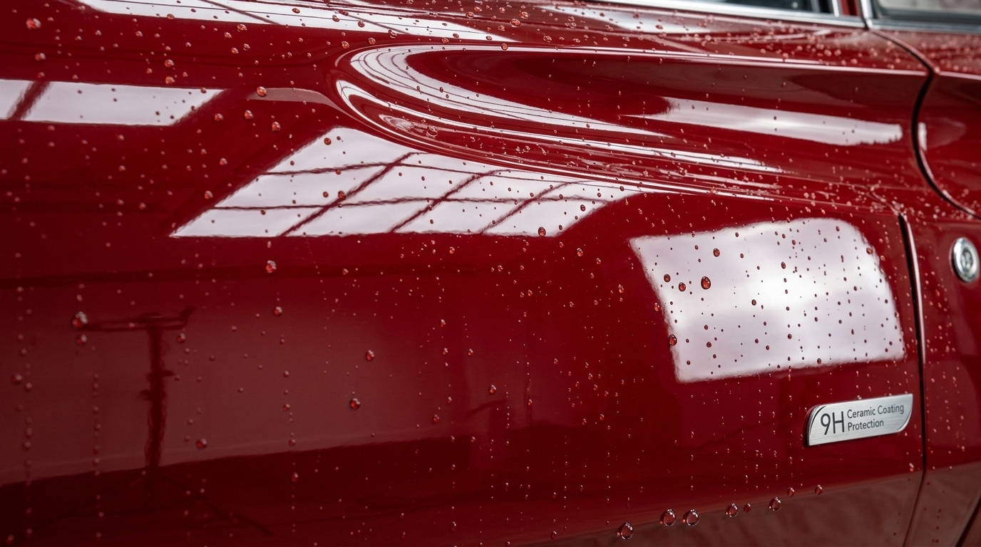 After 9H Ceramic Coating - Hydrophobic water beading effect