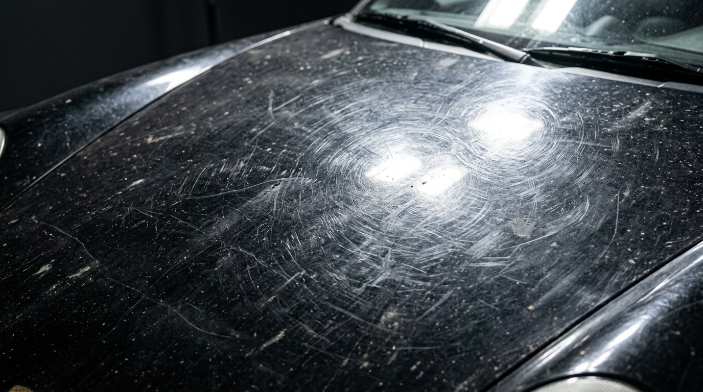Before Paint Correction - Heavy swirl marks and micro scratches